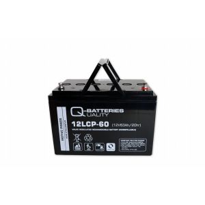 Q-Batteries 12LCP-60 / 12V - 63Ah Blei Akku Zyklentyp AGM - Deep Cycle VRLA