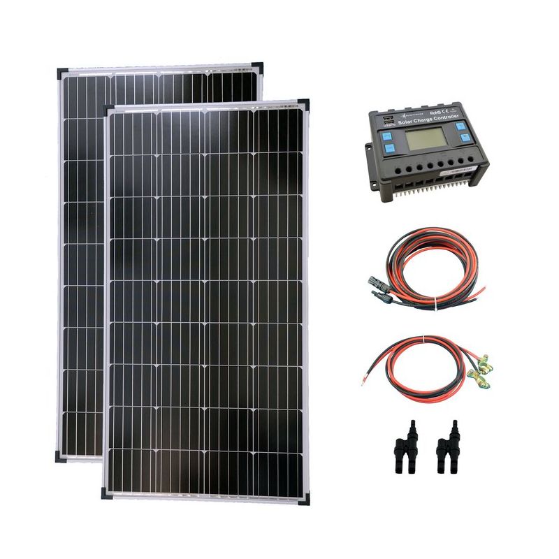 Komplettset 2x130 Watt Solarmodul Laderegler Photovoltaik