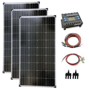 Komplettset 3 x 130 Watt Solarmodul Laderegler Photovoltaik Inselanlage