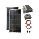 Komplettset 2x130 Watt Solarmodul 1000 Watt Wandler Laderegler Photovoltaik Inselanlage