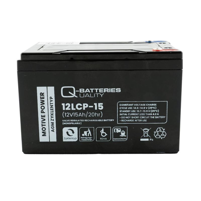 Q-Batteries 12LCP-15 / 12V - 15Ah Blei Akku Zyklentyp AGM - Deep Cycl,  27,20 €